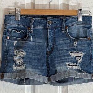 AEROPOSTALE Distressed Denim SIZE 6 Cuffed Shorts